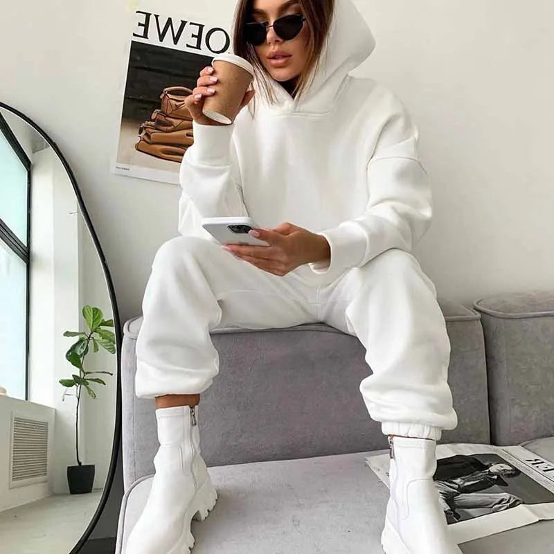 Casual Hooded Long Sleeve Sport Suits - ShopEbonyMonique