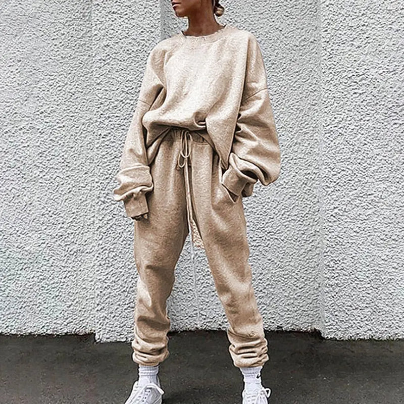 Hip Hop Women Solid Color Long Sleeve Loose Suit - ShopEbonyMonique