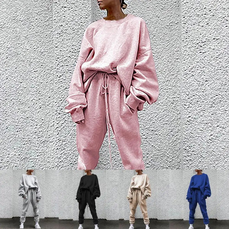 Hip Hop Women Solid Color Long Sleeve Loose Suit - ShopEbonyMonique