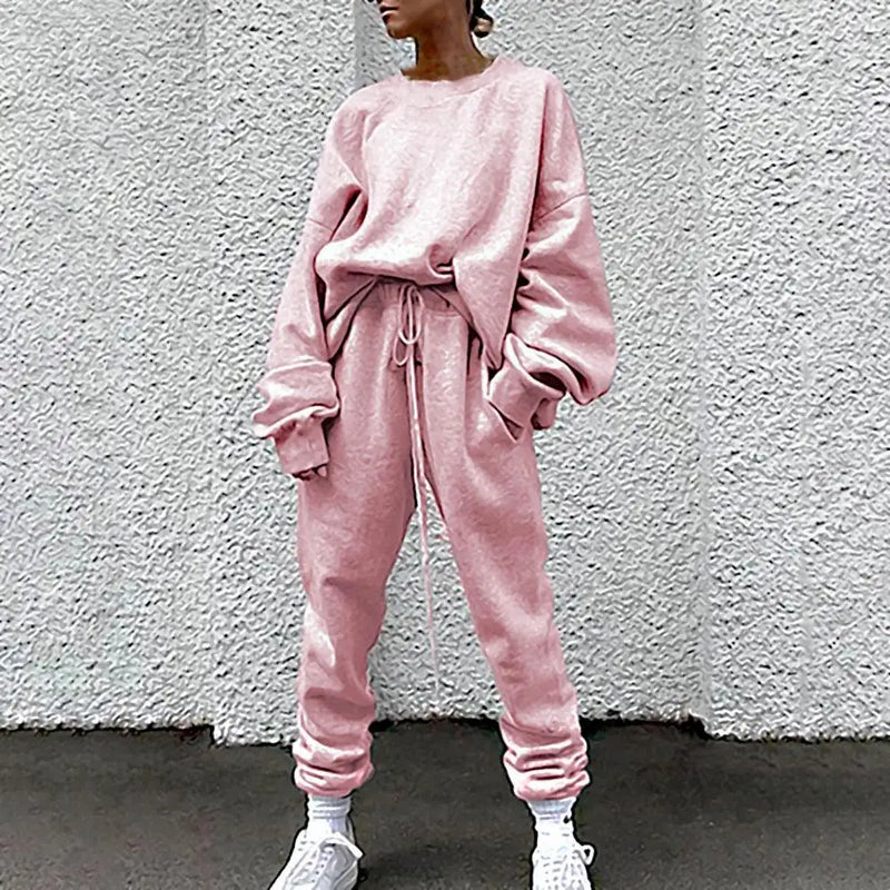 Hip Hop Women Solid Color Long Sleeve Loose Suit - ShopEbonyMonique