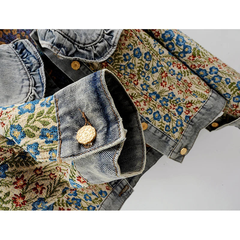 Jacquard Embroidery Denim Jacket - ShopEbonyMonique