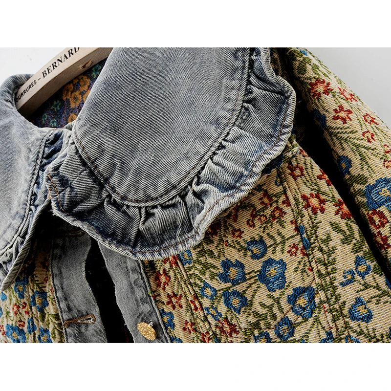 Jacquard Embroidery Denim Jacket - ShopEbonyMonique