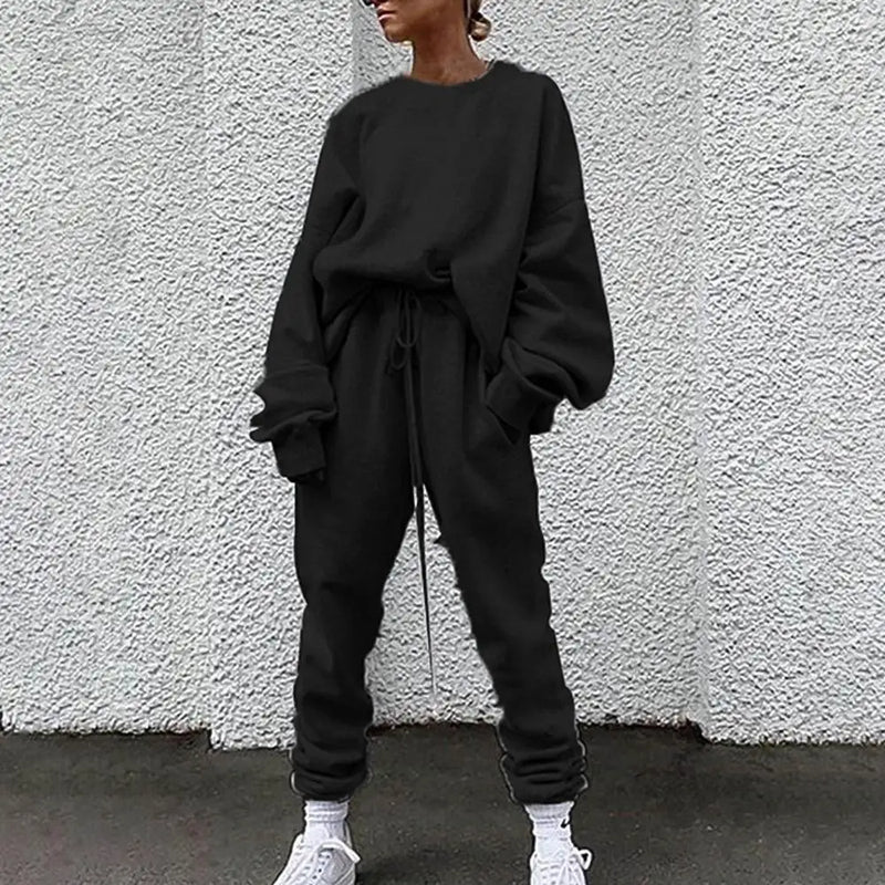 Hip Hop Women Solid Color Long Sleeve Loose Suit - ShopEbonyMonique