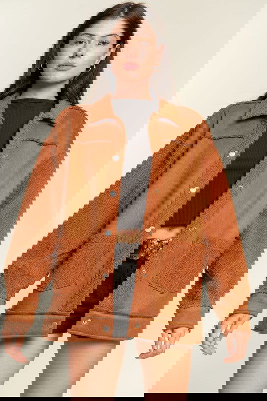 Sherpa Suede Jacket - ShopEbonyMonique