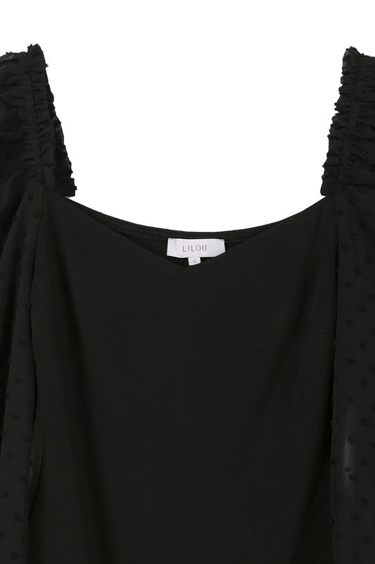 Shirring sleeve bodysuit - ShopEbonyMonique