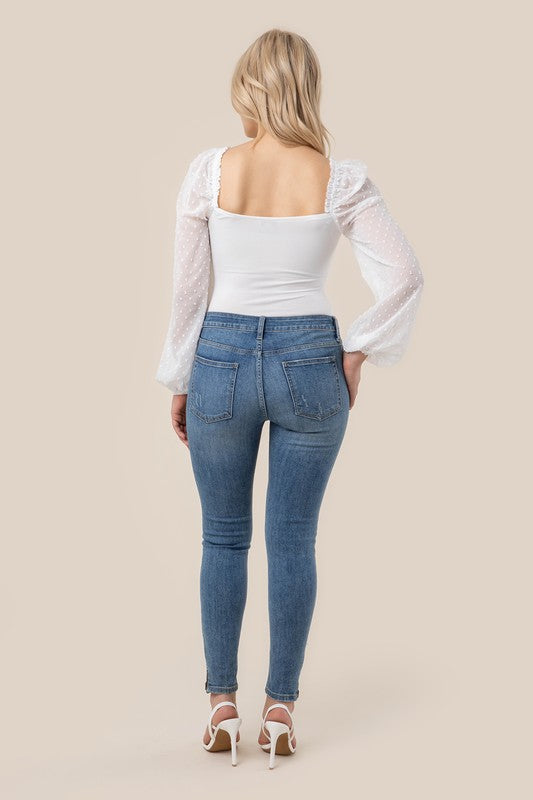 Shirring sleeve bodysuit - ShopEbonyMonique