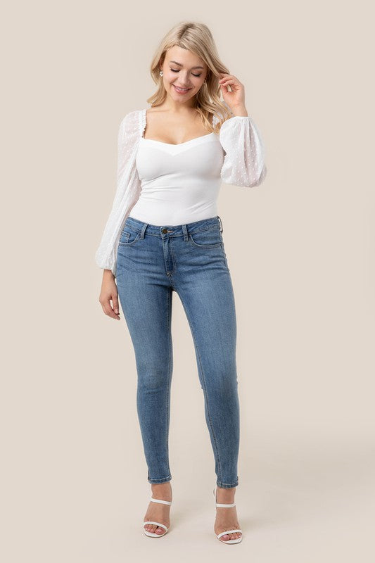 Shirring sleeve bodysuit - ShopEbonyMonique