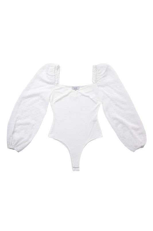 Shirring sleeve bodysuit - ShopEbonyMonique