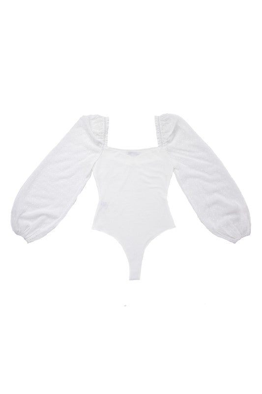 Shirring sleeve bodysuit - ShopEbonyMonique