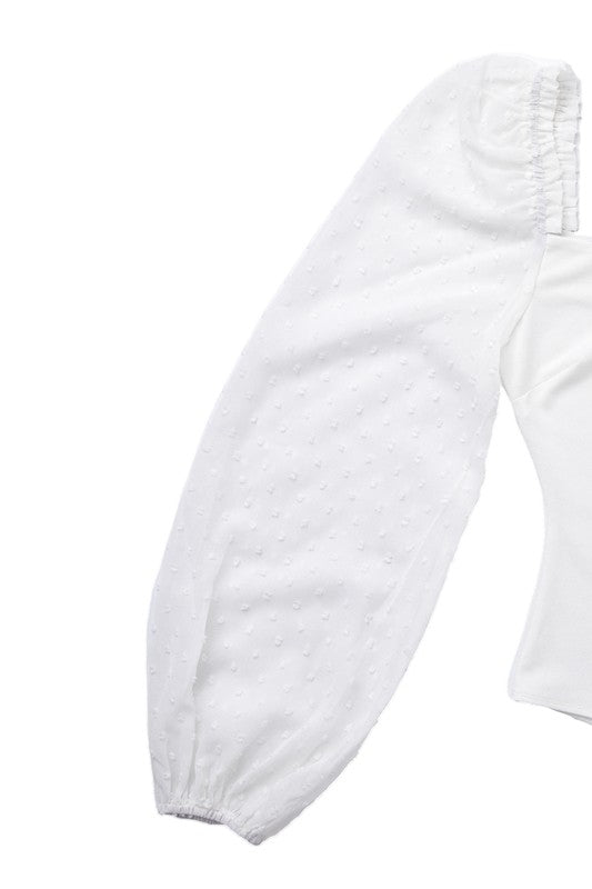 Shirring sleeve bodysuit - ShopEbonyMonique