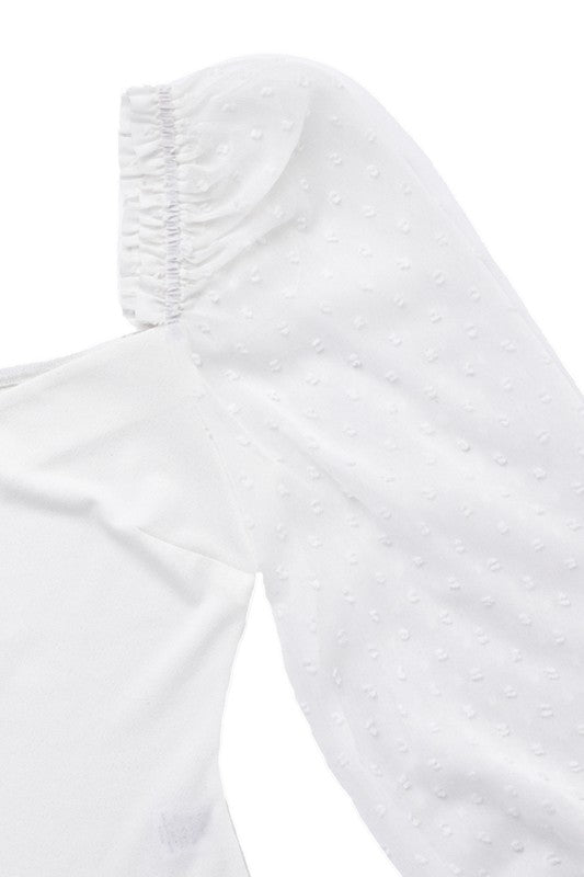 Shirring sleeve bodysuit - ShopEbonyMonique