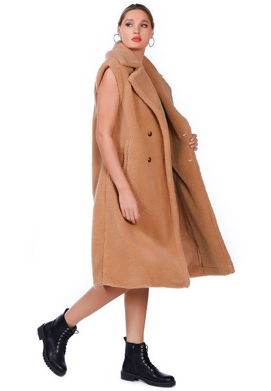 Sleeveless Teddy Coat - ShopEbonyMonique