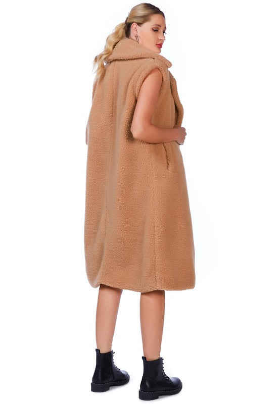 Sleeveless Teddy Coat - ShopEbonyMonique