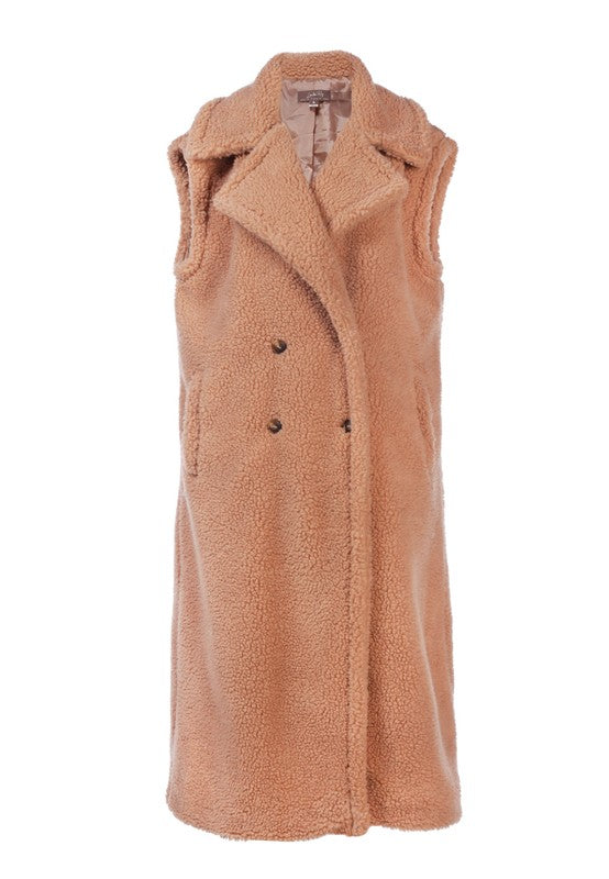 Sleeveless Teddy Coat - ShopEbonyMonique