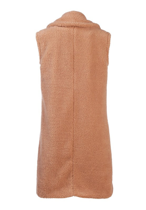 Sleeveless Teddy Coat - ShopEbonyMonique