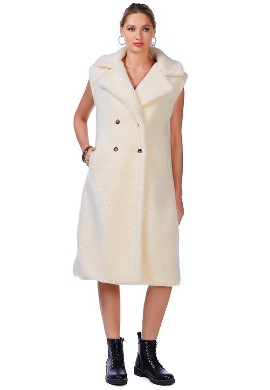 Sleeveless Teddy Coat - ShopEbonyMonique