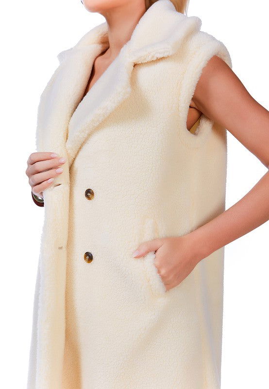 Sleeveless Teddy Coat - ShopEbonyMonique