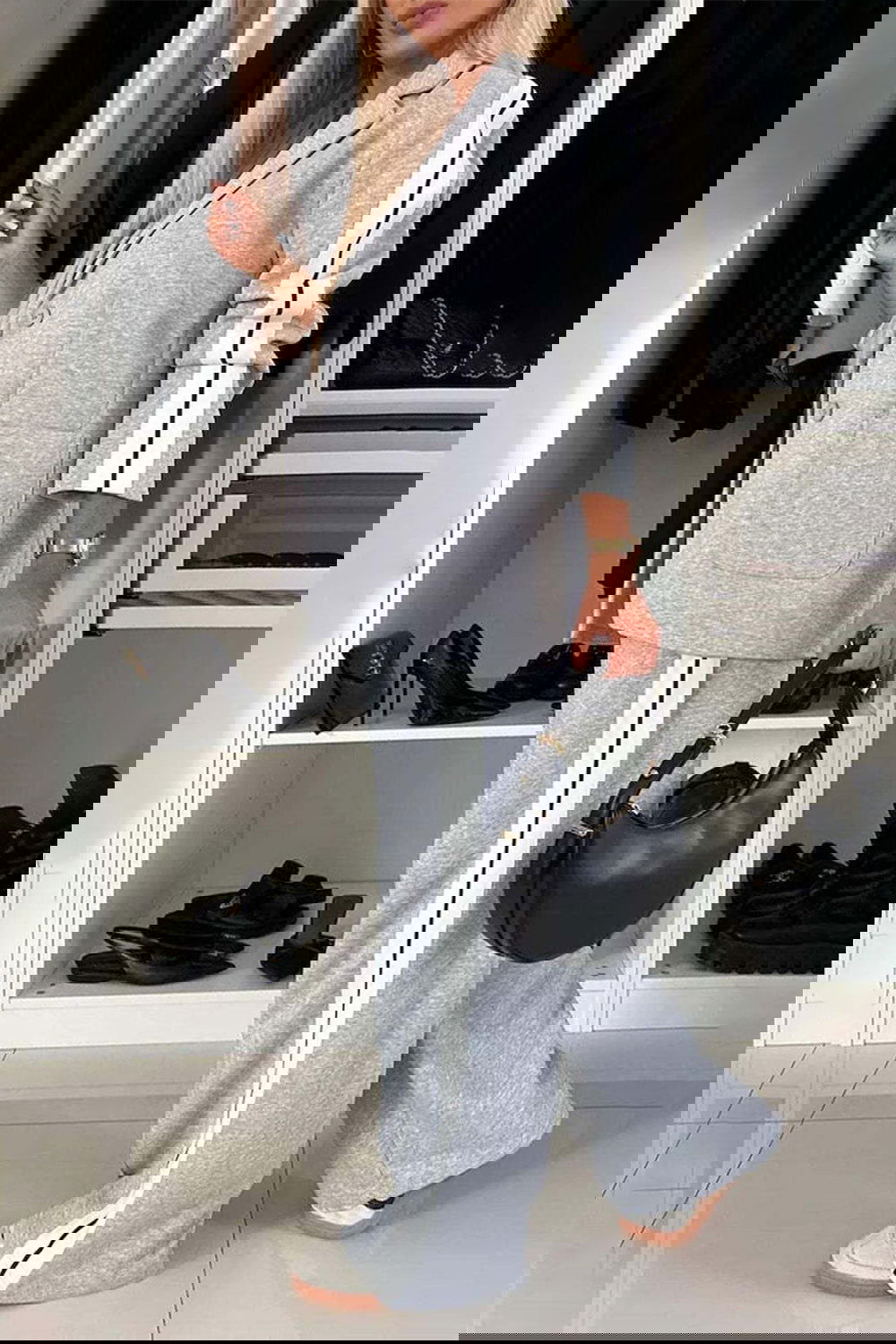 Stripe Contrast Lapel Collar Top and Pants Set - ShopEbonyMonique