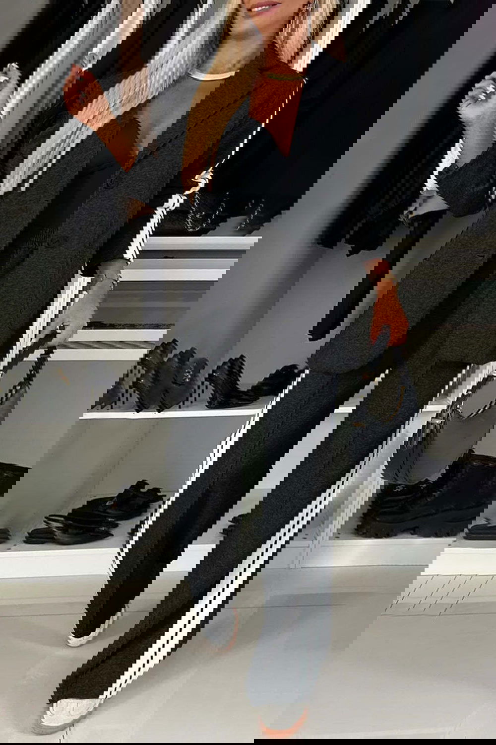 Stripe Contrast Lapel Collar Top and Pants Set - ShopEbonyMonique