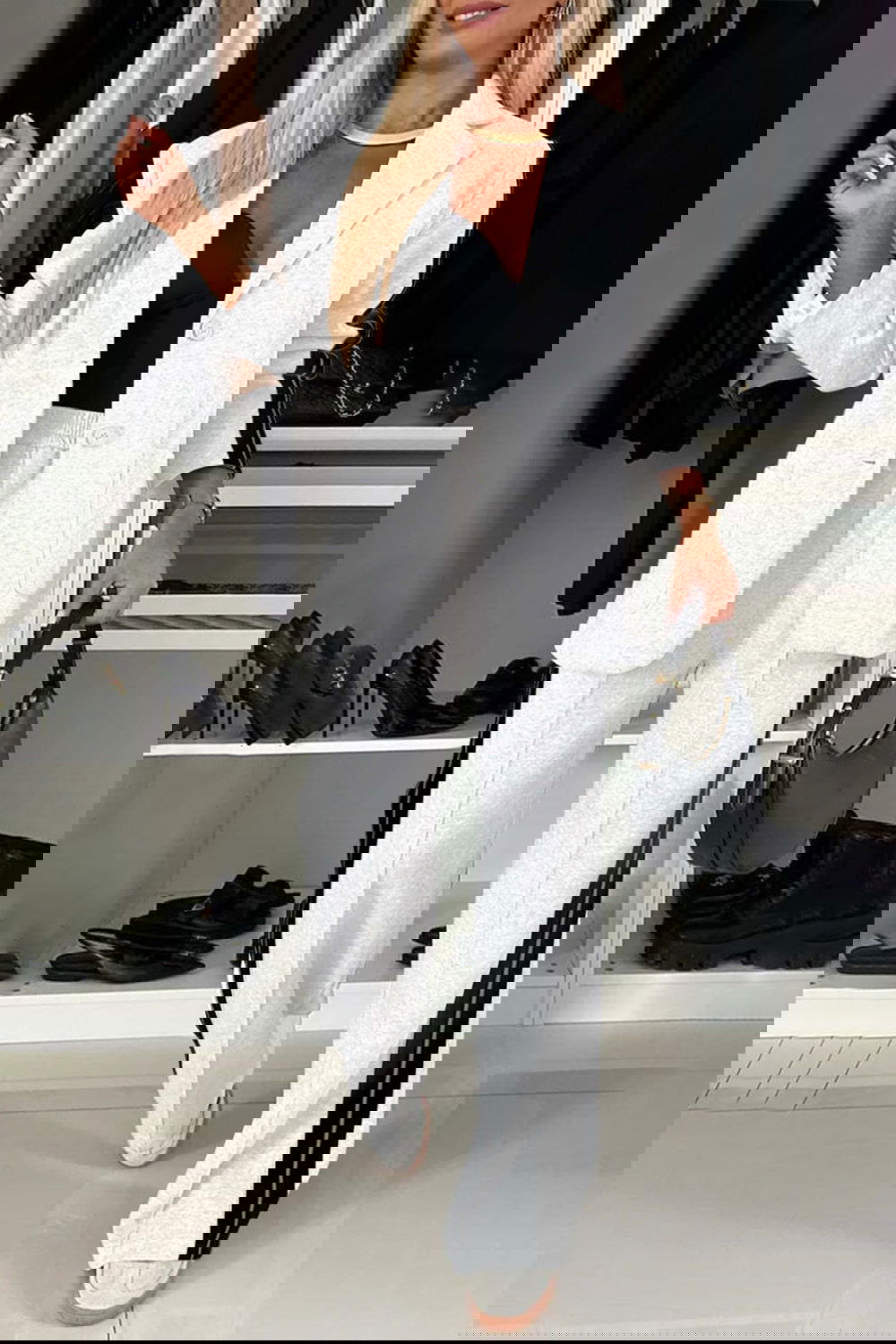 Stripe Contrast Lapel Collar Top and Pants Set - ShopEbonyMonique