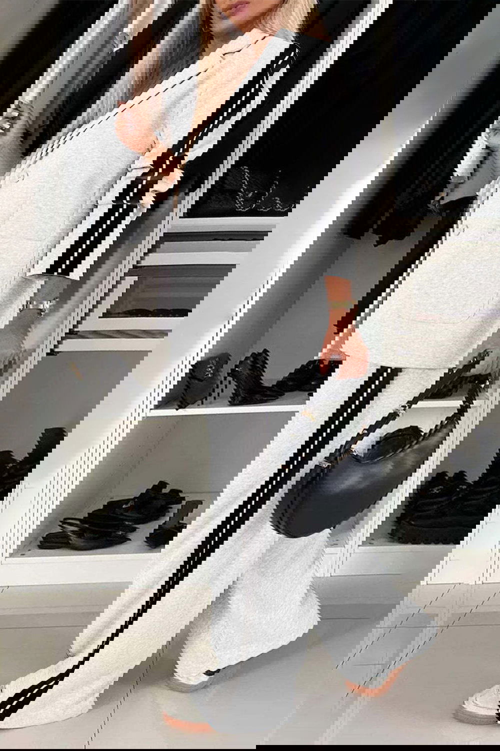 Stripe Contrast Lapel Collar Top and Pants Set - ShopEbonyMonique