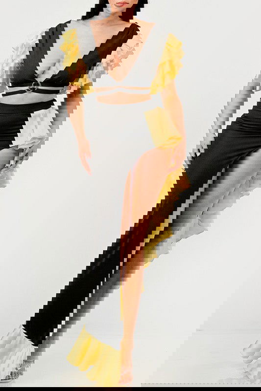 Sunset Ruffle Glamour Gown - ShopEbonyMonique