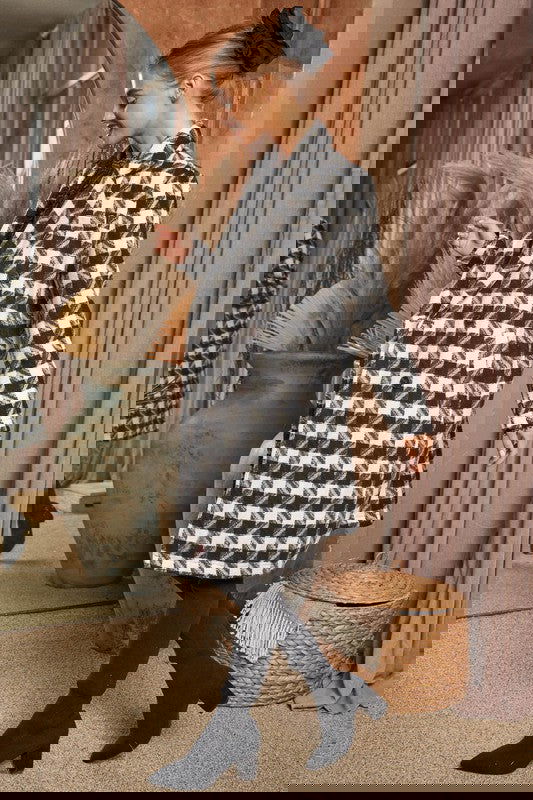 Textured Knit Tweed Double Button Coat Jacket - ShopEbonyMonique
