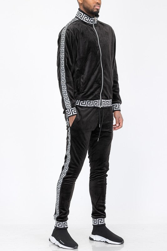 Track Set Velour Status Print Suit - ShopEbonyMonique