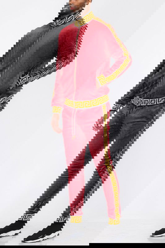 Track Set Velour Status Print Suit - ShopEbonyMonique