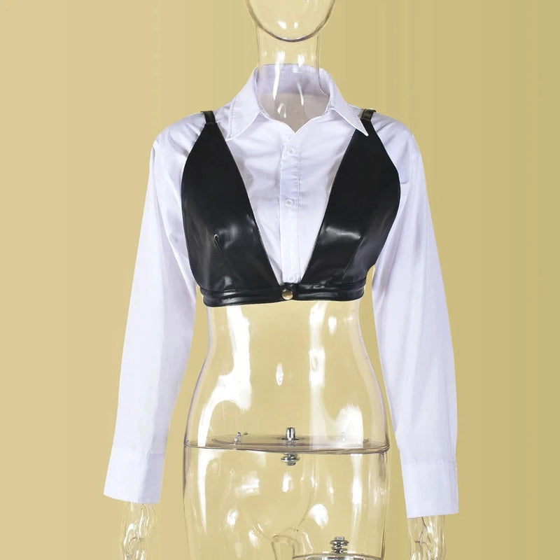 Two Piece Puff Long Sleeve Cropped Blouses - ShopEbonyMonique