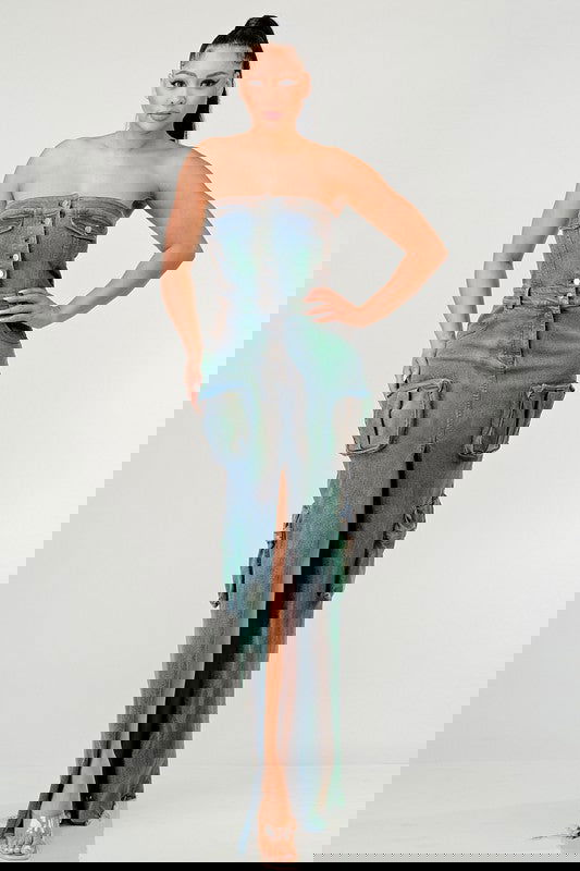 VINTAGE HAND WASHED BUTTON UP SLIT DRESS - ShopEbonyMonique