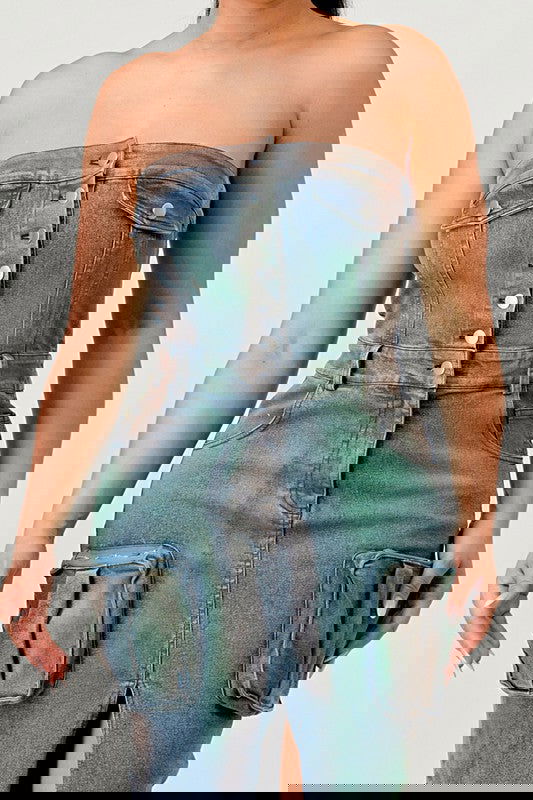 VINTAGE HAND WASHED BUTTON UP SLIT DRESS - ShopEbonyMonique