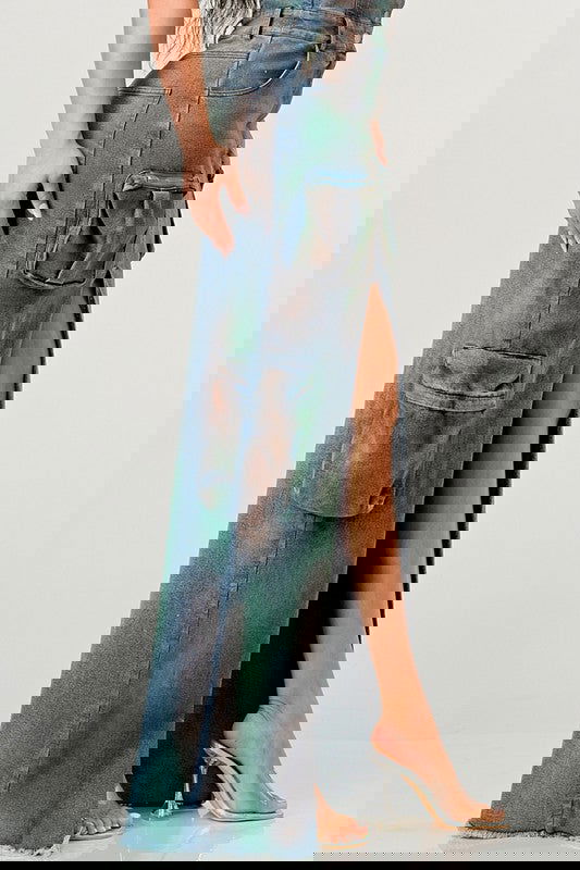 VINTAGE HAND WASHED BUTTON UP SLIT DRESS - ShopEbonyMonique