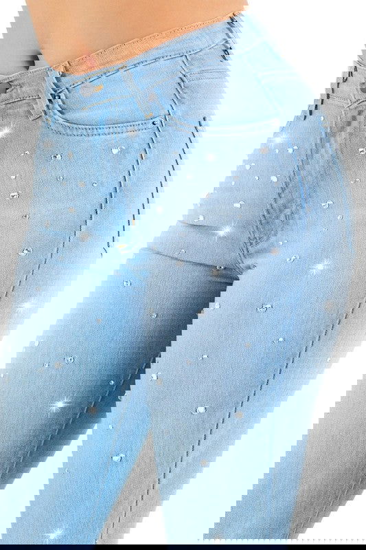 Vegas Glam Bell Bottom Jean in Light Wash - ShopEbonyMonique