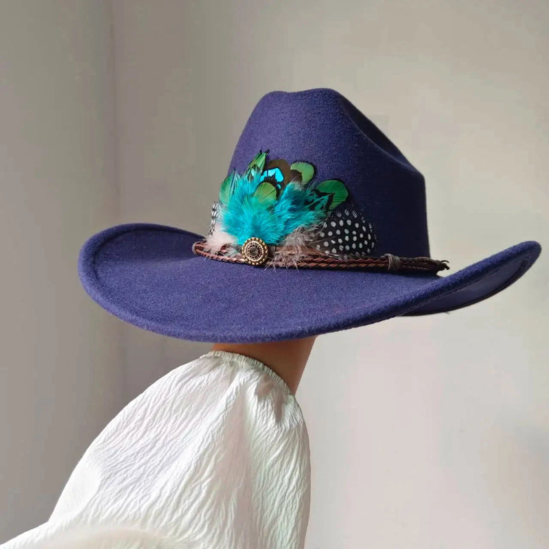 Wide Brim Western Cowboy Hat - ShopEbonyMonique
