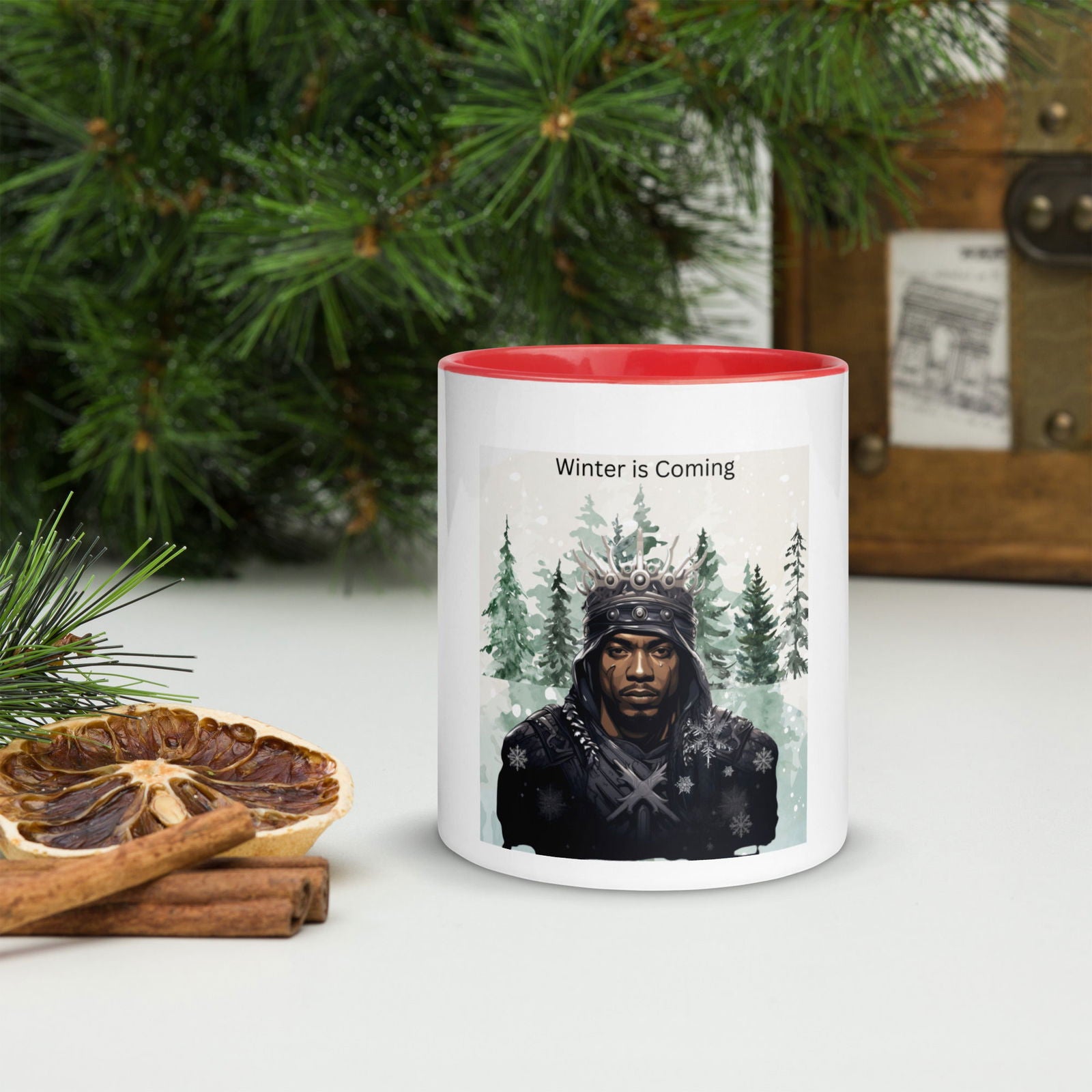 Winter Is Coming Mug with Color Inside - ShopEbonyMonique
