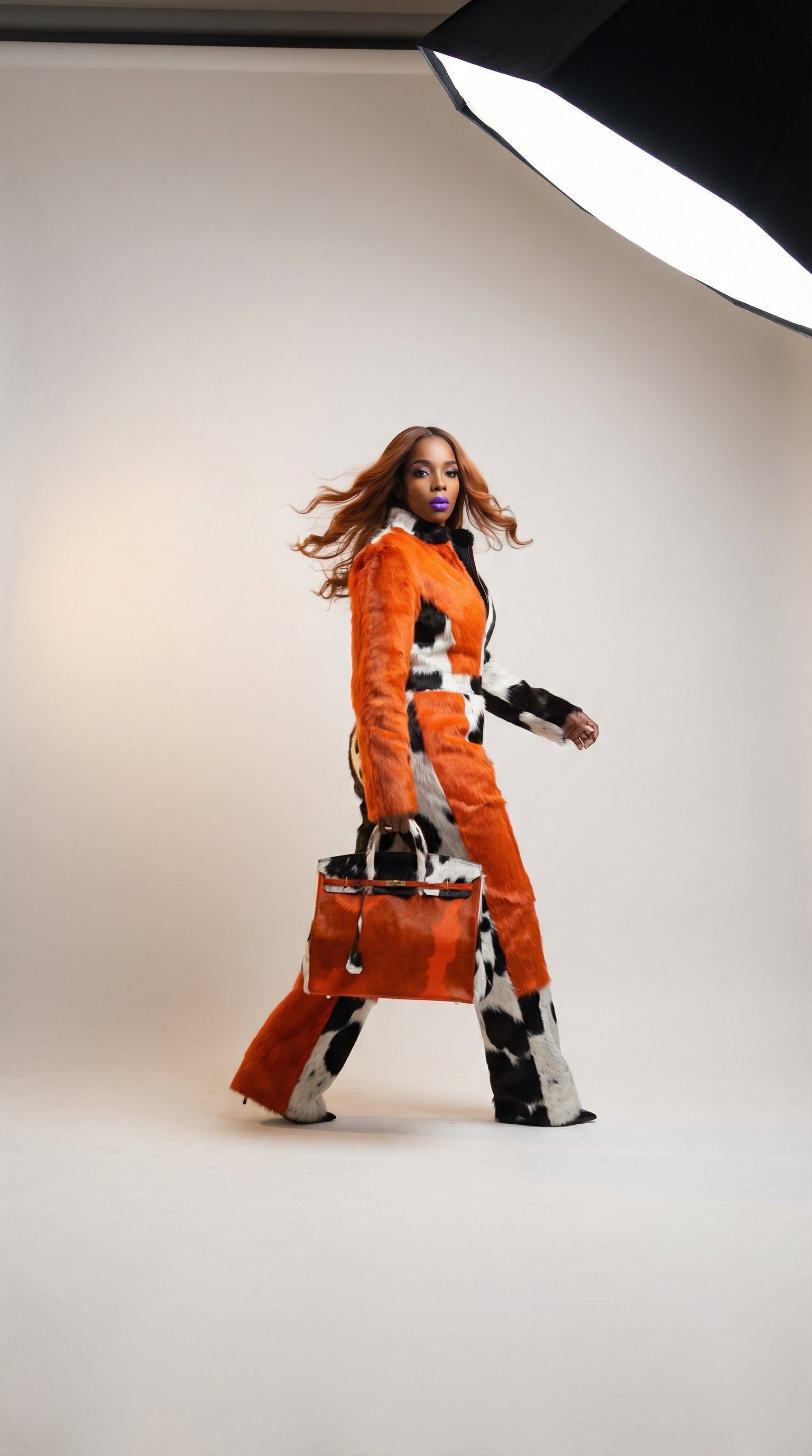 Signature Cowhide Tote Handbag-Hair-On Hide Top-Handle Cow Leather Animal Print Feathers Diamonds Chains Pearls for Parties