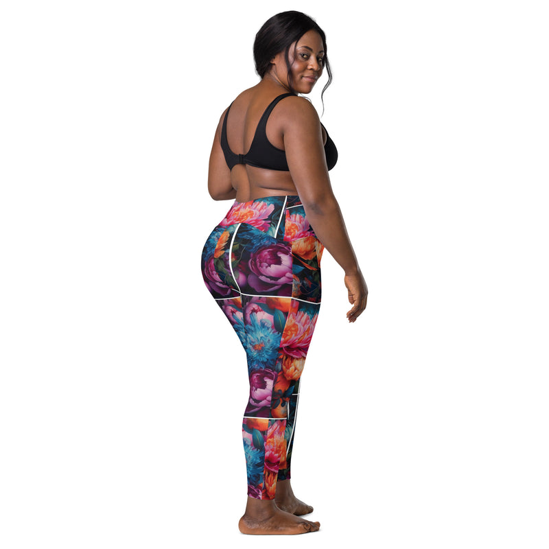 Flower Crossover leggings with pockets - ShopEbonyMonique