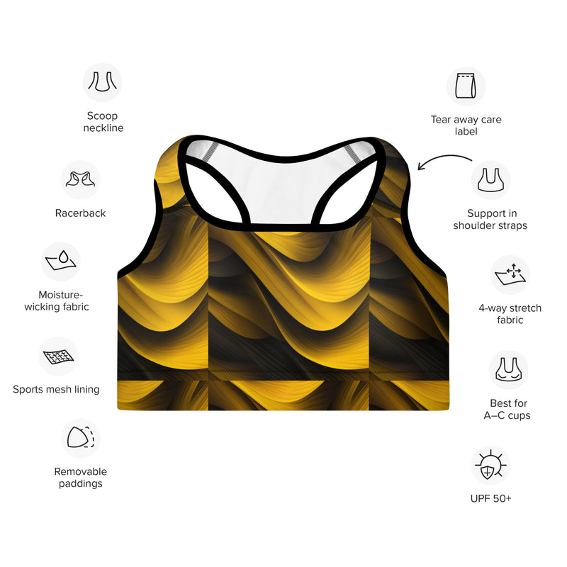 EM Yellow Padded Sports Bra - ShopEbonyMonique