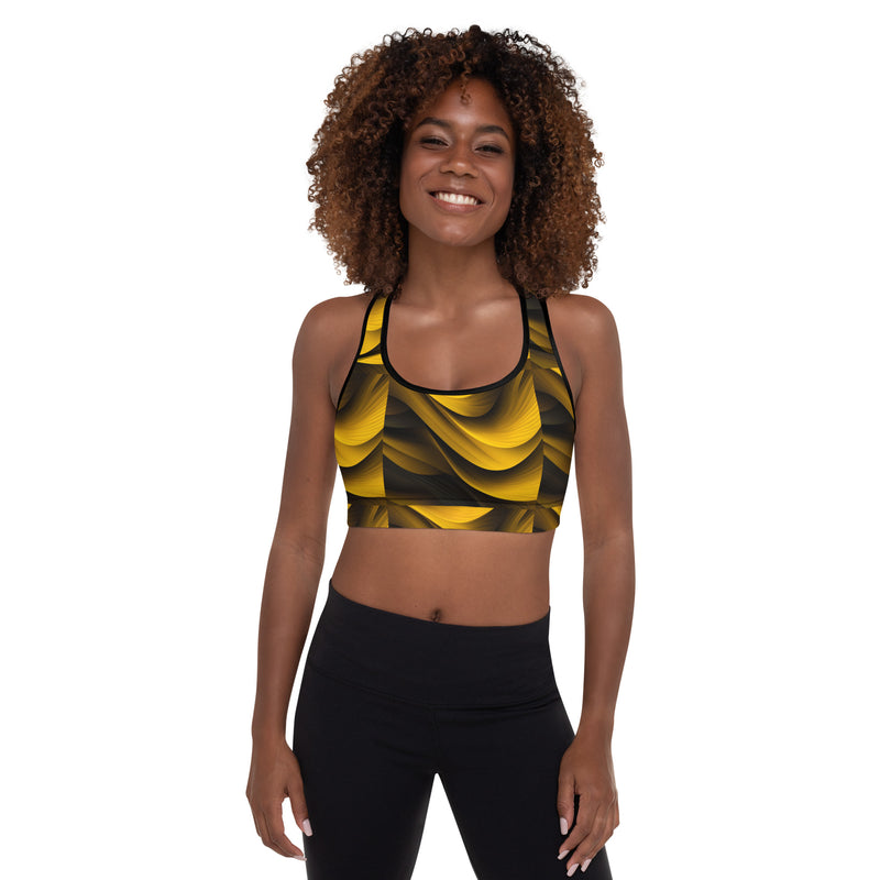 EM Yellow Padded Sports Bra - ShopEbonyMonique