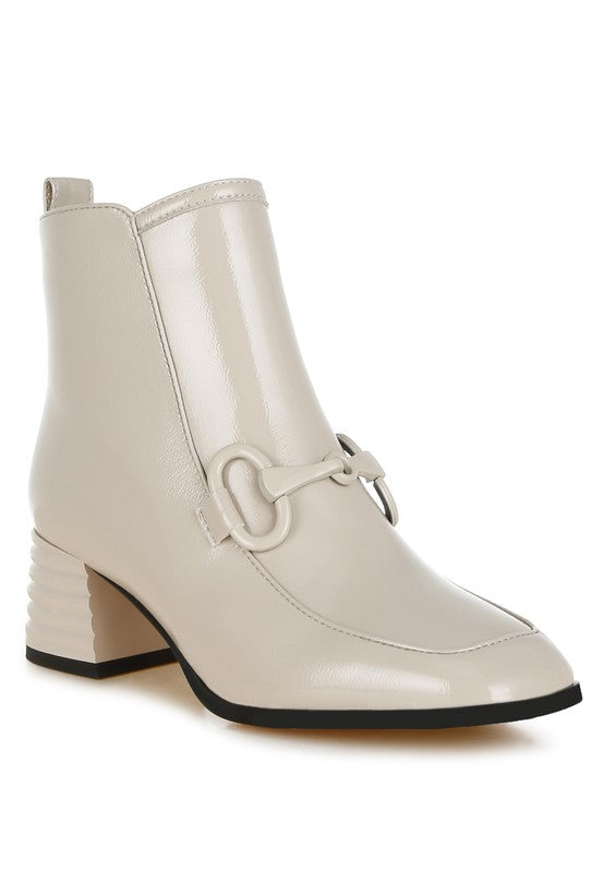 Algol Textured Block Heel Ankle Boots