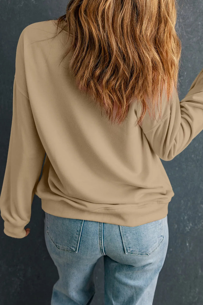 THANKSGIVING Round Neck Dropped Shoulder Sweatshirt - ShopEbonyMonique