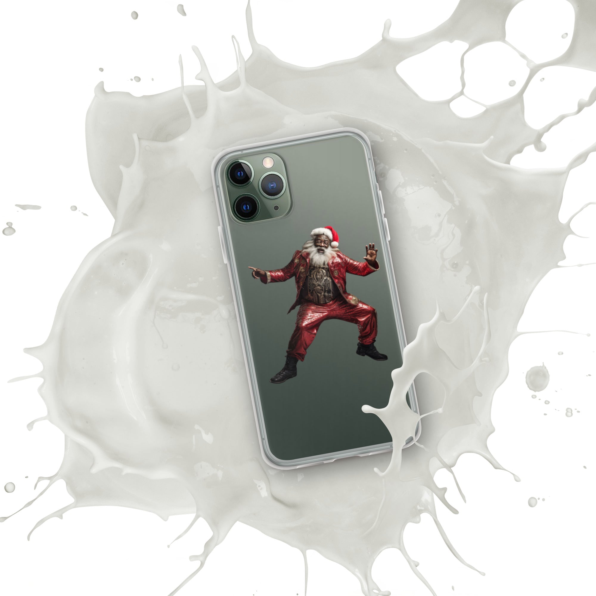 Black Santa Clear Case for iPhone® - ShopEbonyMonique