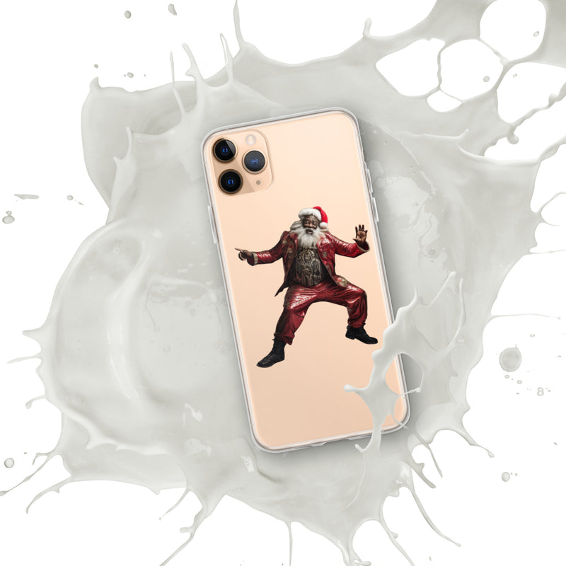 Black Santa Clear Case for iPhone®