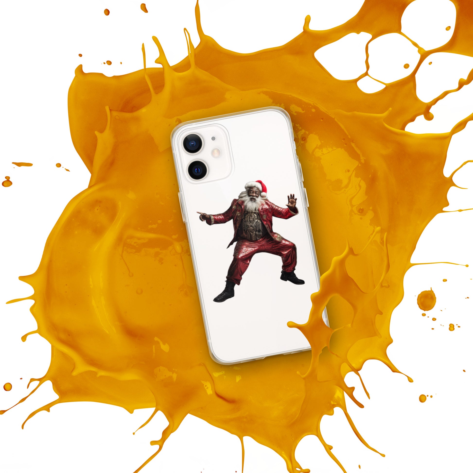 Black Santa Clear Case for iPhone® - ShopEbonyMonique
