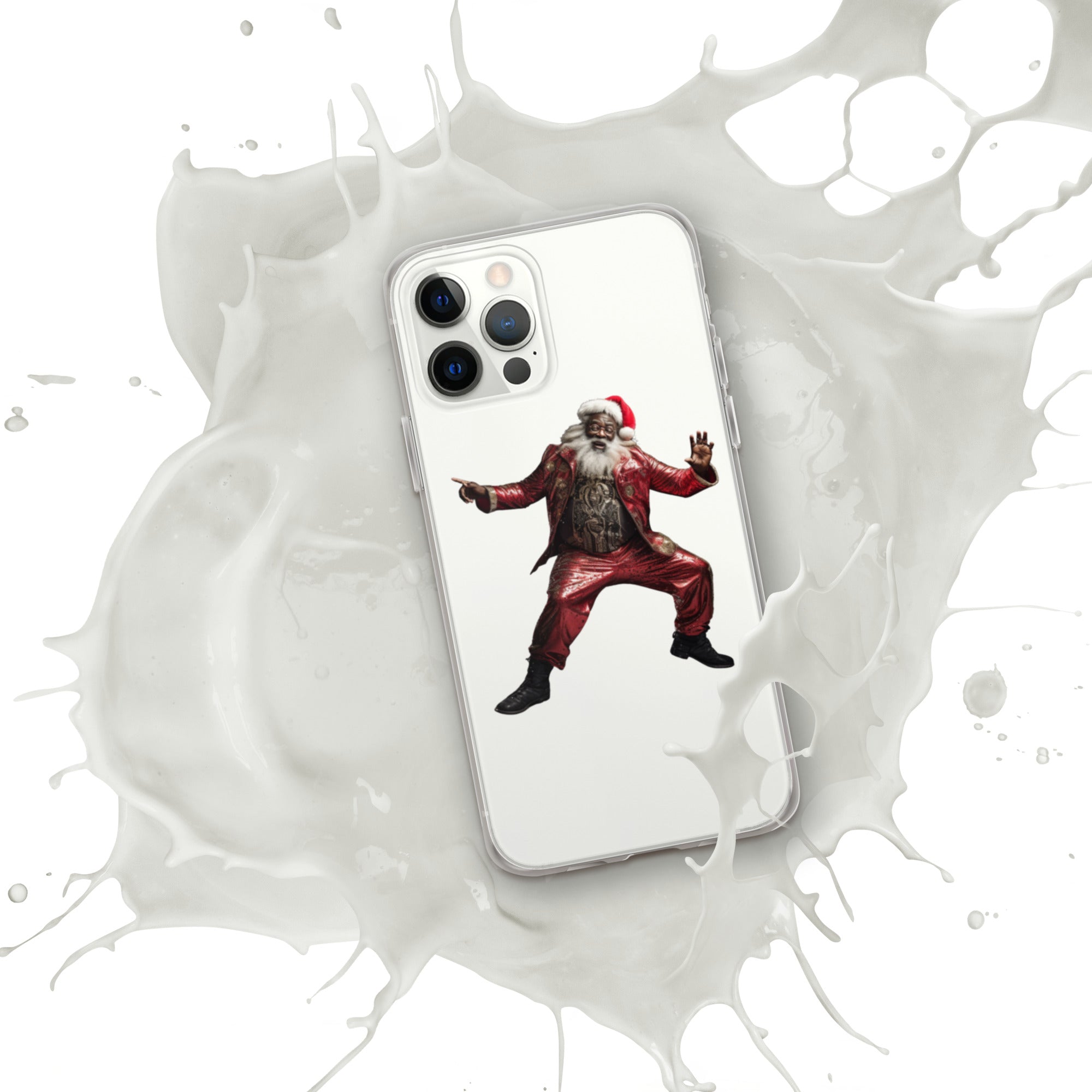 Black Santa Clear Case for iPhone® - ShopEbonyMonique