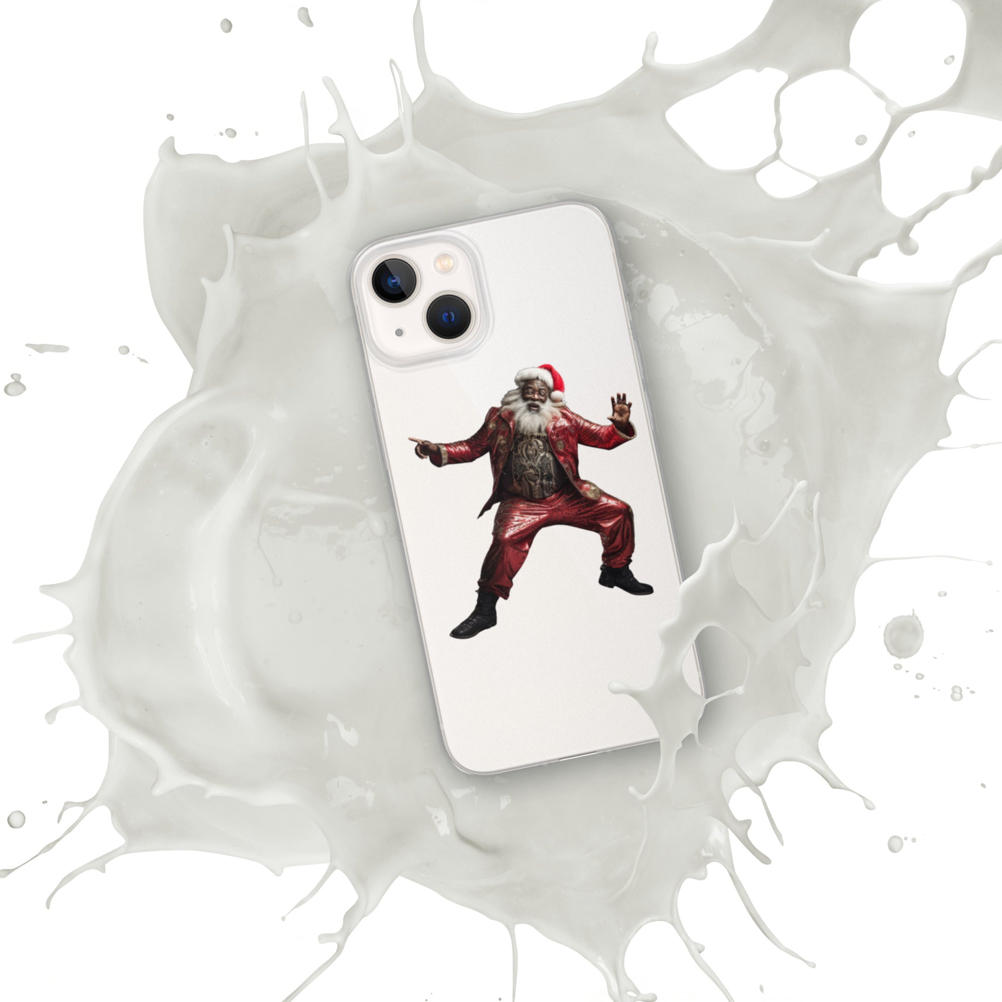 Black Santa Clear Case for iPhone® - ShopEbonyMonique