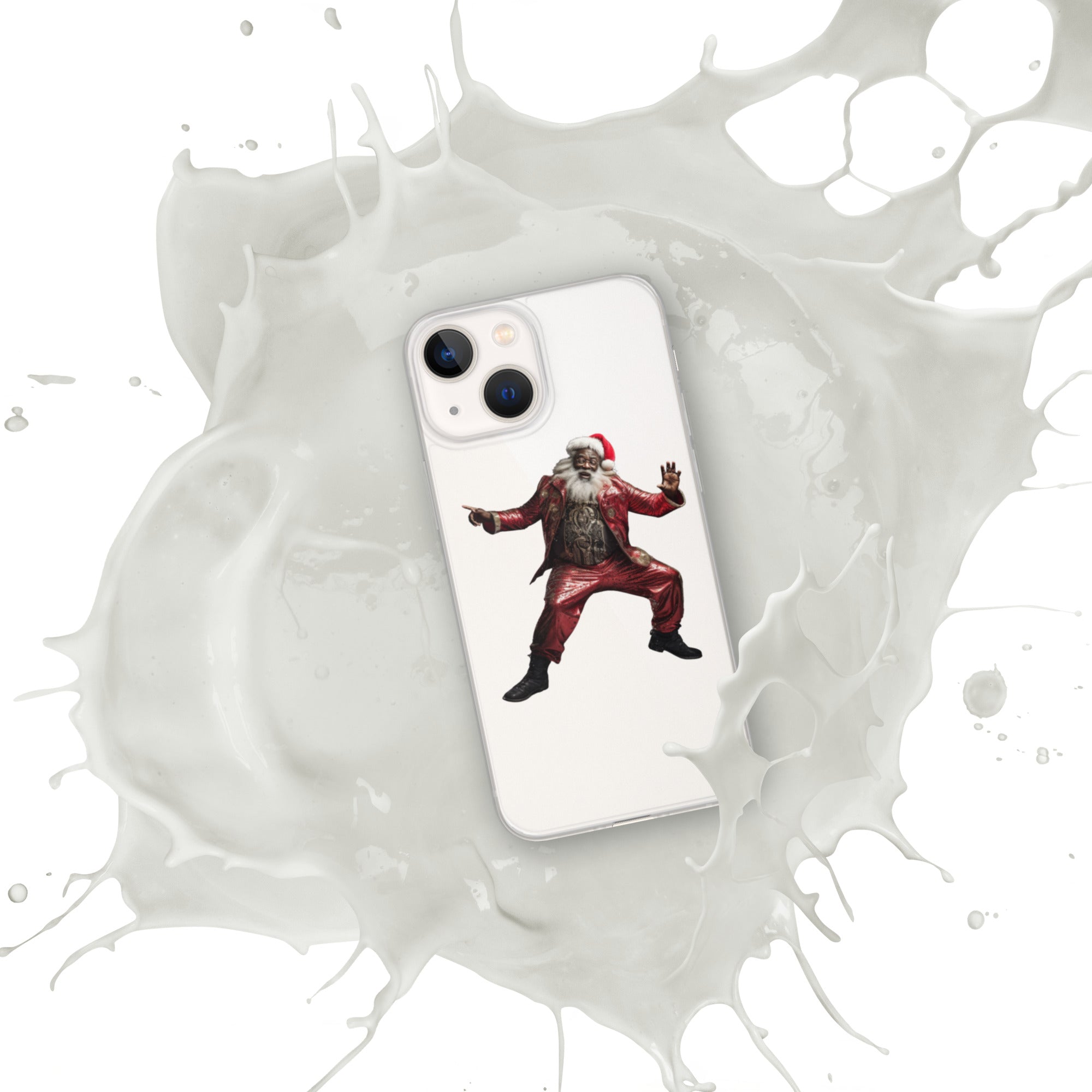 Black Santa Clear Case for iPhone® - ShopEbonyMonique