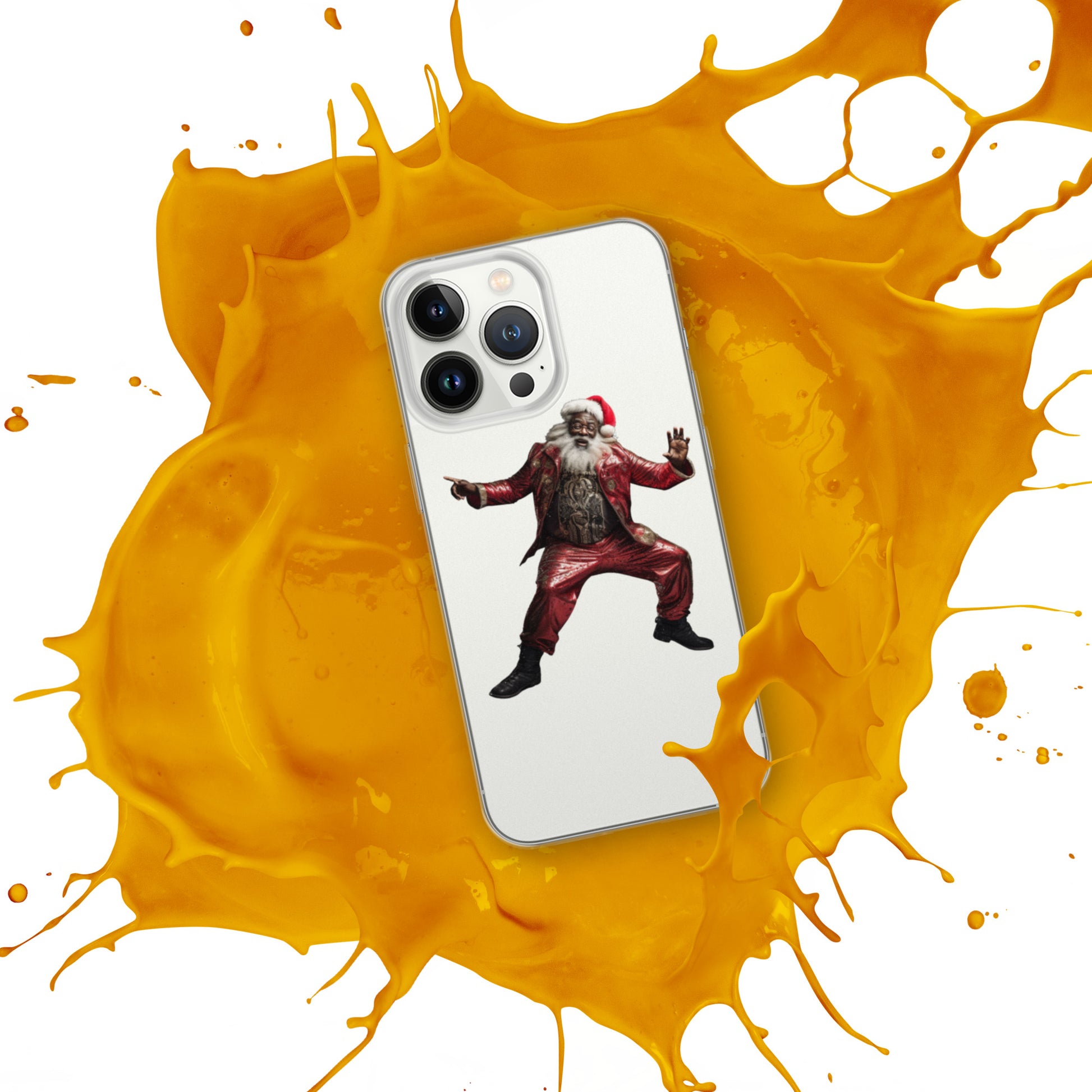 Black Santa Clear Case for iPhone® - ShopEbonyMonique