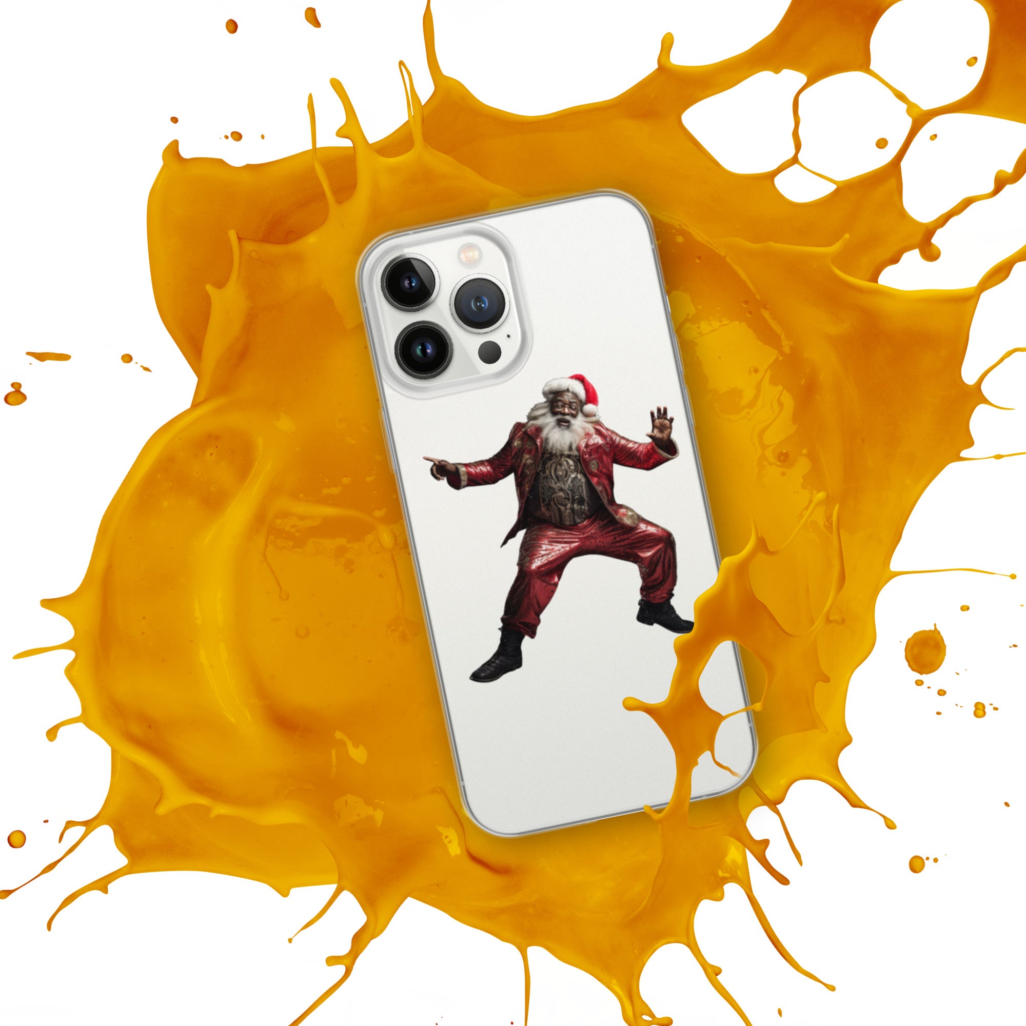 Black Santa Clear Case for iPhone® - ShopEbonyMonique